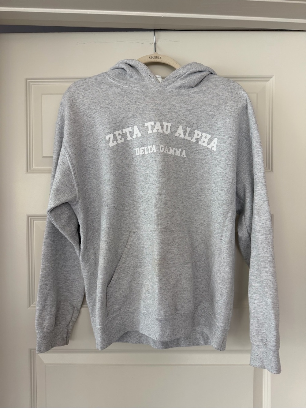 Delta Gamma Crewneck Hoodie - Gray Comfort Pullover